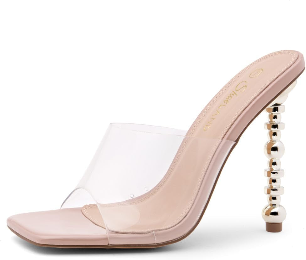 Women’S Clear Rhinestone Bow Heels – Double Bowknot & Adjustable Ankle Strap | Crystal Stiletto High Heels with Square Open Toe for Wedding & Party