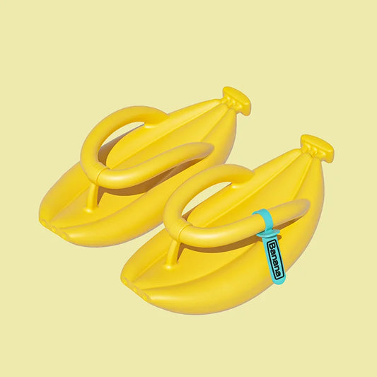 Banana Design Flip Flops for Women Men Summer Novelty Slippers Thick Sole Platform Non-Slip Sandals Bathroom Couple Shoes