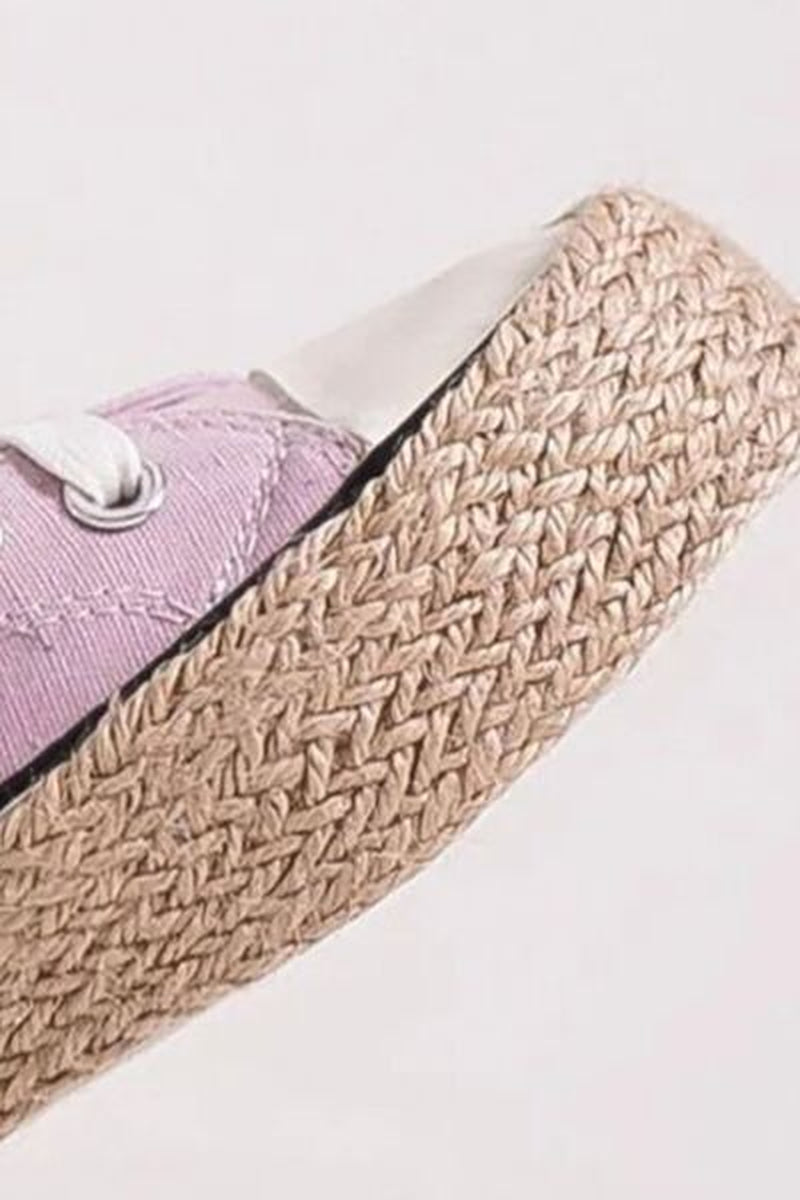 Beast Fashion Lace up Woven Espadrille Sole Sneakers
