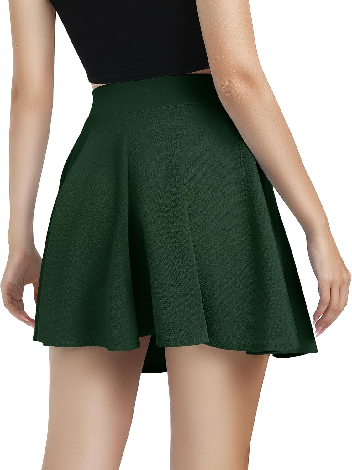 Women'S Basic Versatile Stretchy Flared Casual Mini Skater Skirt