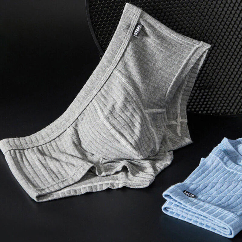 Men'S Sexy Underwear Low Waist Briefs U Pouch Boxers Striped Shorts Underpants