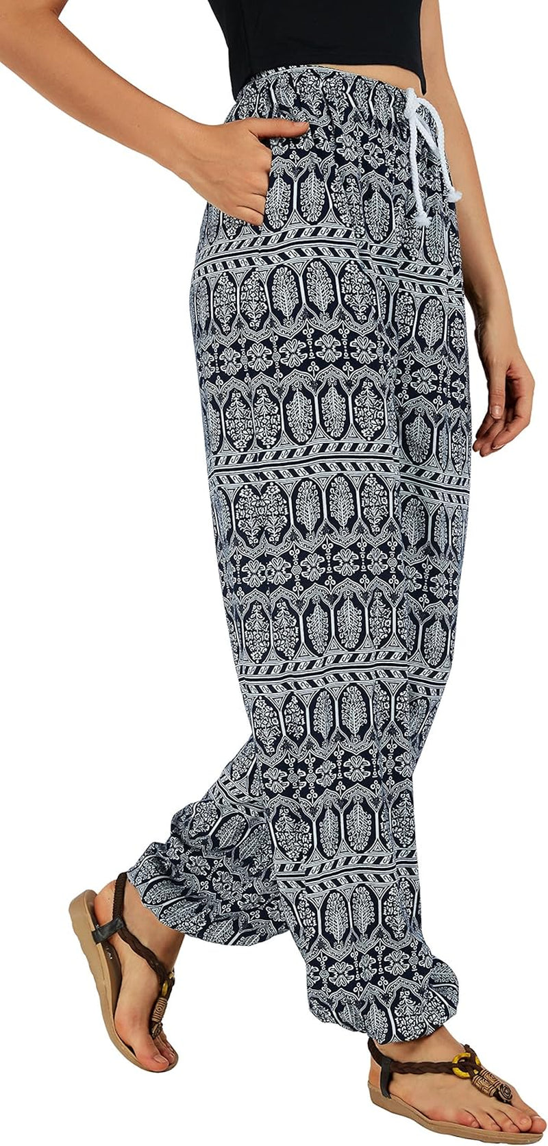 Women'S Floral Print Summer Boho Pants Harem Beach Vacation Pants