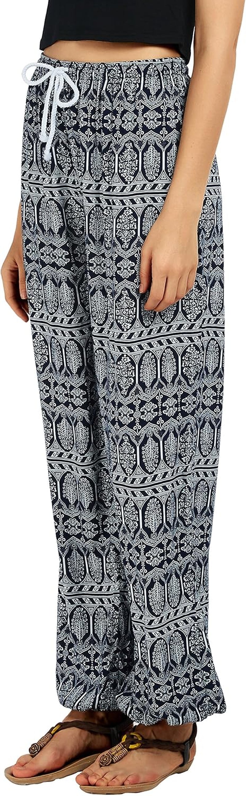 Women'S Floral Print Summer Boho Pants Harem Beach Vacation Pants