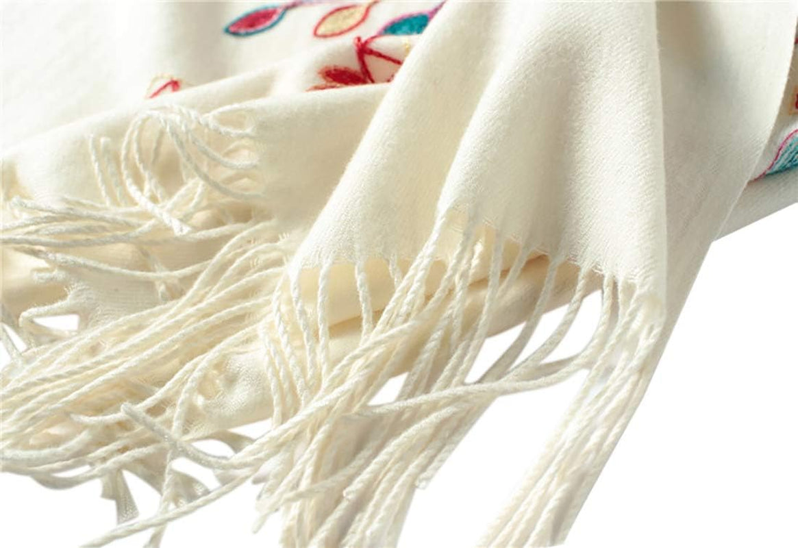 Women'S Embroidered Oversize Tassel Shawl Scarf Wraps for Women